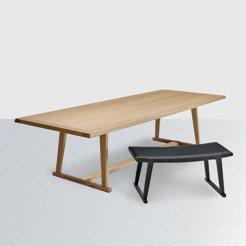 Solid Wood Modern Table for Restaurant Rectangle Dining Table with Trestle Base Natural Without Chairs Clearhalo ' dining_table' 'Dining Tables & Seating' 'Dining Tables' 'furn' 'furn_dining_table' 'Furniture' 'furniture_dining_table' 'Kitchen & Dining Furniture' 'kitchen&dining_furn' 'kitchen' 'kitchen_dining_table' 4501980