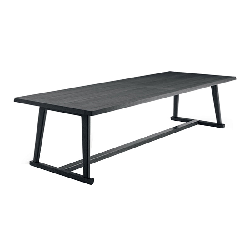 Solid Wood Modern Table for Restaurant Rectangle Dining Table with Trestle Base Black Without Chairs Clearhalo ' dining_table' 'Dining Tables & Seating' 'Dining Tables' 'furn' 'furn_dining_table' 'Furniture' 'furniture_dining_table' 'Kitchen & Dining Furniture' 'kitchen&dining_furn' 'kitchen' 'kitchen_dining_table' 4501981