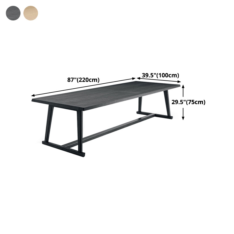 Solid Wood Modern Table for Restaurant Rectangle Dining Table with Trestle Base Clearhalo ' dining_table' 'Dining Tables & Seating' 'Dining Tables' 'furn' 'furn_dining_table' 'Furniture' 'furniture_dining_table' 'Kitchen & Dining Furniture' 'kitchen&dining_furn' 'kitchen' 'kitchen_dining_table' 4501990
