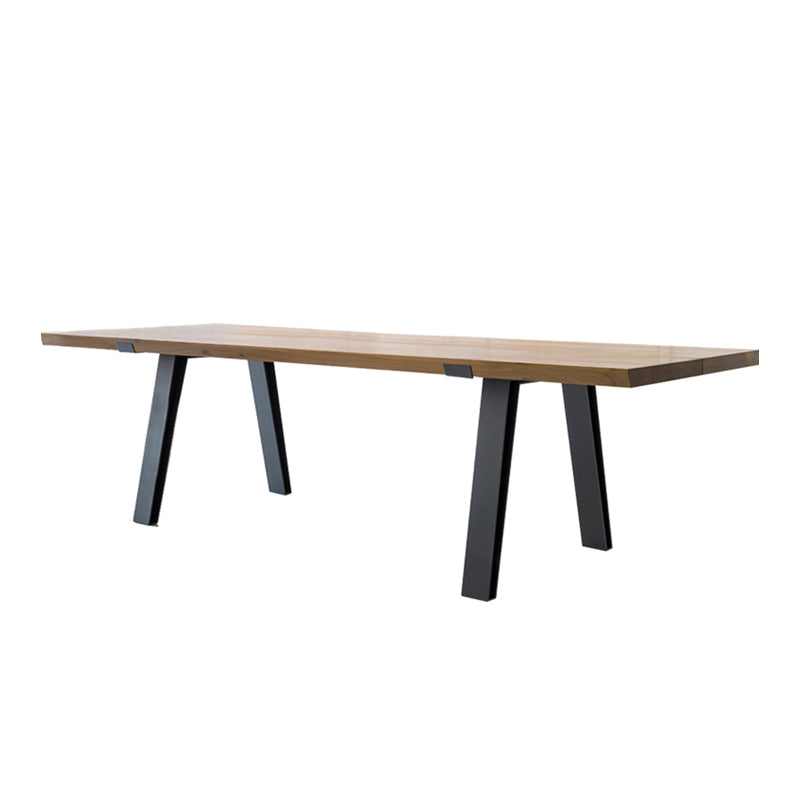 Rectangle Shape Industrial Style Table Solid Wood Fixed Table for Home Use Without Chairs Clearhalo ' dining_table' 'Dining Tables & Seating' 'Dining Tables' 'furn' 'furn_dining_table' 'Furniture' 'furniture_dining_table' 'Kitchen & Dining Furniture' 'kitchen&dining_furn' 'kitchen' 'kitchen_dining_table' 4501996