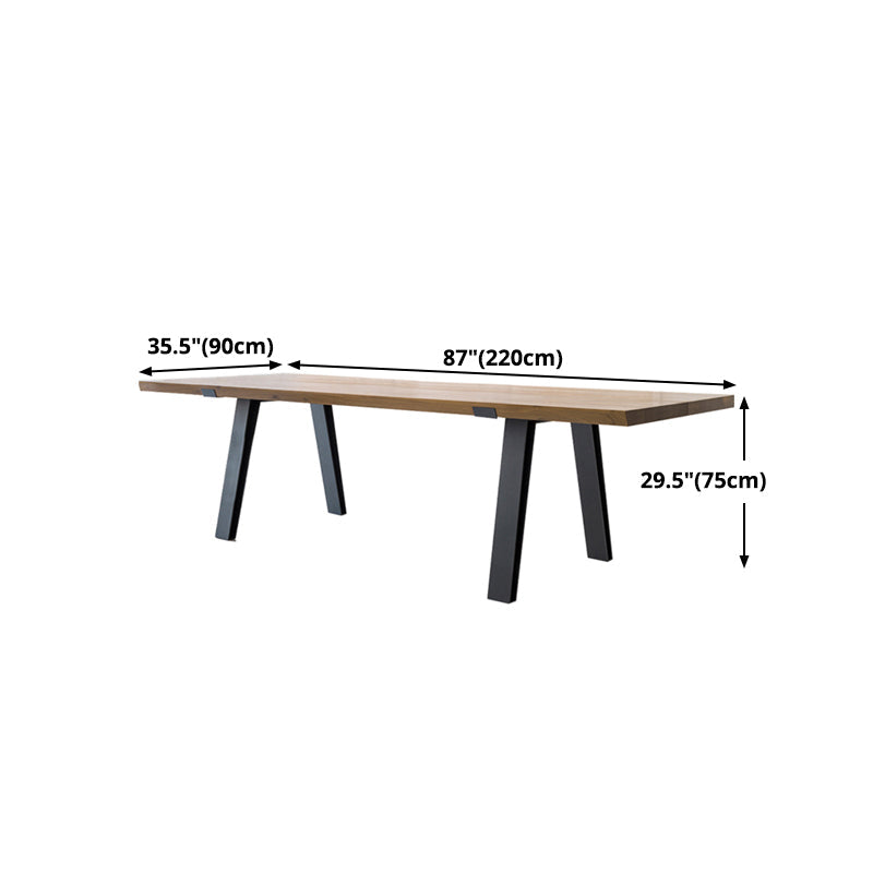 Rectangle Shape Industrial Style Table Solid Wood Fixed Table for Home Use Clearhalo ' dining_table' 'Dining Tables & Seating' 'Dining Tables' 'furn' 'furn_dining_table' 'Furniture' 'furniture_dining_table' 'Kitchen & Dining Furniture' 'kitchen&dining_furn' 'kitchen' 'kitchen_dining_table' 4502004