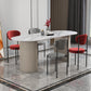 Oval Sintered Stone Dining Table Modern White Dining Table with Double Pedestal Base Gray 63"L x 31.5"W x 29.5"H Without Chairs Clearhalo ' dining_table' 'Dining Tables & Seating' 'Dining Tables' 'furn' 'furn_dining_table' 'Furniture' 'furniture_dining_table' 'Kitchen & Dining Furniture' 'kitchen&dining_furn' 'kitchen' 'kitchen_dining_table' 4502010