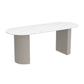 Oval Sintered Stone Dining Table Modern White Dining Table with Double Pedestal Base Gray Without Chairs Clearhalo ' dining_table' 'Dining Tables & Seating' 'Dining Tables' 'furn' 'furn_dining_table' 'Furniture' 'furniture_dining_table' 'Kitchen & Dining Furniture' 'kitchen&dining_furn' 'kitchen' 'kitchen_dining_table' 4502013