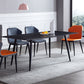 Rectangle 4 Legs Industrial Style Dining Table Sintered Stone Fixed Table for Kitchen Clearhalo ' dining_table' 'Dining Tables & Seating' 'Dining Tables' 'furn' 'furn_dining_table' 'Furniture' 'furniture_dining_table' 'Kitchen & Dining Furniture' 'kitchen&dining_furn' 'kitchen' 'kitchen_dining_table' 4502033
