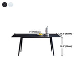 Rectangle 4 Legs Industrial Style Dining Table Sintered Stone Fixed Table for Kitchen Clearhalo ' dining_table' 'Dining Tables & Seating' 'Dining Tables' 'furn' 'furn_dining_table' 'Furniture' 'furniture_dining_table' 'Kitchen & Dining Furniture' 'kitchen&dining_furn' 'kitchen' 'kitchen_dining_table' 4502039