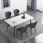 Rectangle Industrial Style Dining Table Sintered Stone Fixed Table for Kitchen White 63"L x 35.4"W x 29.5"H Without Chairs Clearhalo ' dining_table' 'Dining Tables & Seating' 'Dining Tables' 'furn' 'furn_dining_table' 'Furniture' 'furniture_dining_table' 'Kitchen & Dining Furniture' 'kitchen&dining_furn' 'kitchen' 'kitchen_dining_table' 4502051