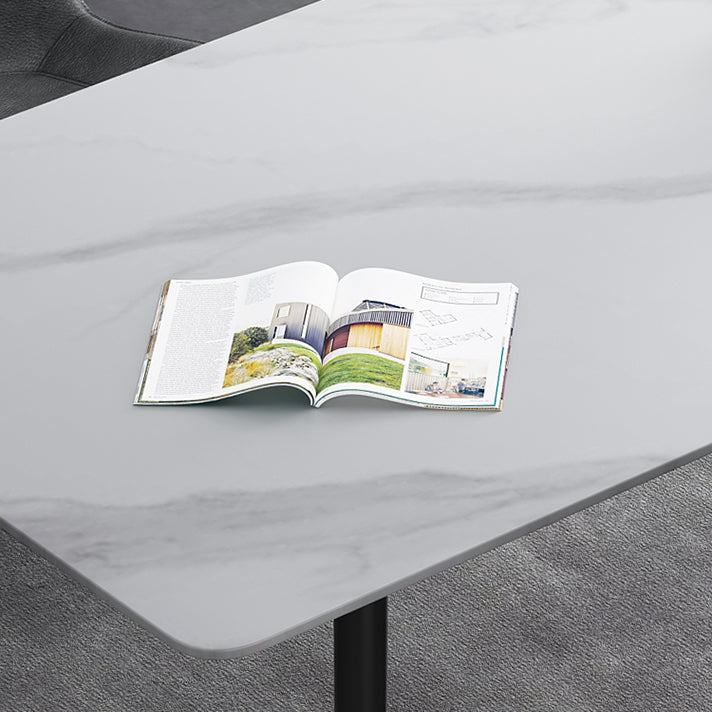 Rectangle Industrial Style Dining Table Sintered Stone Fixed Table for Kitchen Clearhalo ' dining_table' 'Dining Tables & Seating' 'Dining Tables' 'furn' 'furn_dining_table' 'Furniture' 'furniture_dining_table' 'Kitchen & Dining Furniture' 'kitchen&dining_furn' 'kitchen' 'kitchen_dining_table' 4502055