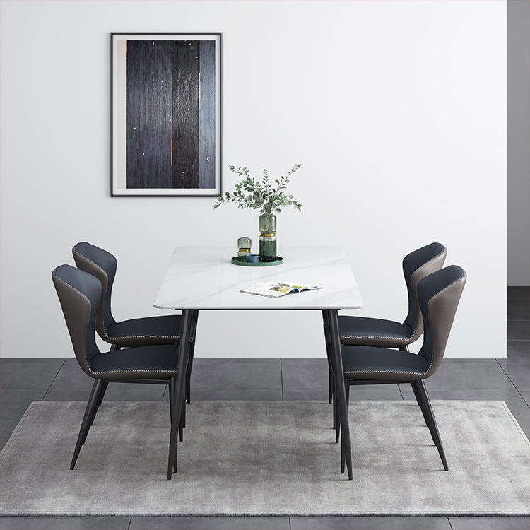 Rectangle Industrial Style Dining Table Sintered Stone Fixed Table for Kitchen Clearhalo ' dining_table' 'Dining Tables & Seating' 'Dining Tables' 'furn' 'furn_dining_table' 'Furniture' 'furniture_dining_table' 'Kitchen & Dining Furniture' 'kitchen&dining_furn' 'kitchen' 'kitchen_dining_table' 4502060