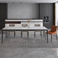 Rectangle Shape Dining Table Industrial Sintered Stone Table with 4 Legs 63"L x 31.5"W x 29.5"H White Clearhalo ' dining_table' 'Dining Tables & Seating' 'Dining Tables' 'Furniture' 'furniture_dining_table' 'Kitchen & Dining Furniture' 'kitchen&dining_furn' 'kitchen' 'kitchen_dining_table' 4502070