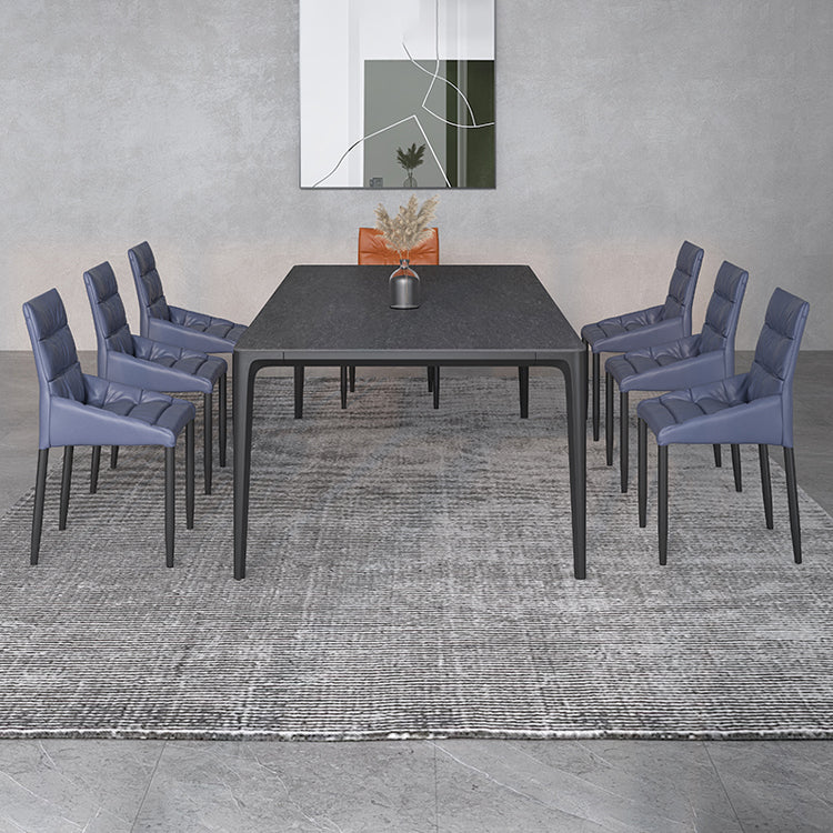 Rectangle Shape Dining Table Industrial Sintered Stone Table with 4 Legs 70.9"L x 35.4"W x 29.5"H Black Clearhalo ' dining_table' 'Dining Tables & Seating' 'Dining Tables' 'Furniture' 'furniture_dining_table' 'Kitchen & Dining Furniture' 'kitchen&dining_furn' 'kitchen' 'kitchen_dining_table' 4502071