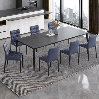 Rectangle Shape Dining Table Industrial Sintered Stone Table with 4 Legs Black Clearhalo ' dining_table' 'Dining Tables & Seating' 'Dining Tables' 'Furniture' 'furniture_dining_table' 'Kitchen & Dining Furniture' 'kitchen&dining_furn' 'kitchen' 'kitchen_dining_table' 4502072