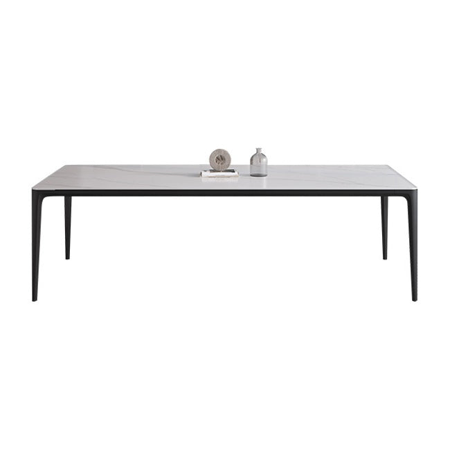 Rectangle Shape Dining Table Industrial Sintered Stone Table with 4 Legs White Clearhalo ' dining_table' 'Dining Tables & Seating' 'Dining Tables' 'Furniture' 'furniture_dining_table' 'Kitchen & Dining Furniture' 'kitchen&dining_furn' 'kitchen' 'kitchen_dining_table' 4502073