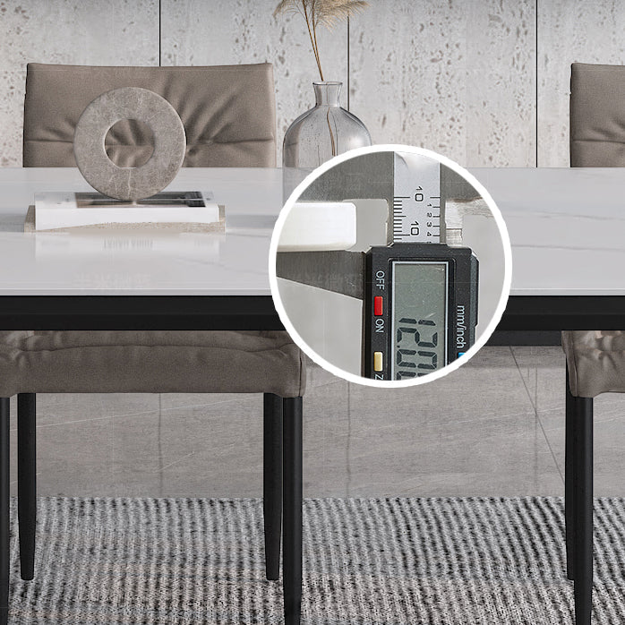 Rectangle Shape Dining Table Industrial Sintered Stone Table with 4 Legs Clearhalo ' dining_table' 'Dining Tables & Seating' 'Dining Tables' 'Furniture' 'furniture_dining_table' 'Kitchen & Dining Furniture' 'kitchen&dining_furn' 'kitchen' 'kitchen_dining_table' 4502074