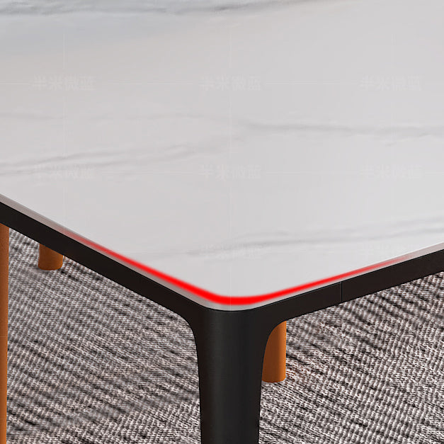 Rectangle Shape Dining Table Industrial Sintered Stone Table with 4 Legs Clearhalo ' dining_table' 'Dining Tables & Seating' 'Dining Tables' 'Furniture' 'furniture_dining_table' 'Kitchen & Dining Furniture' 'kitchen&dining_furn' 'kitchen' 'kitchen_dining_table' 4502075