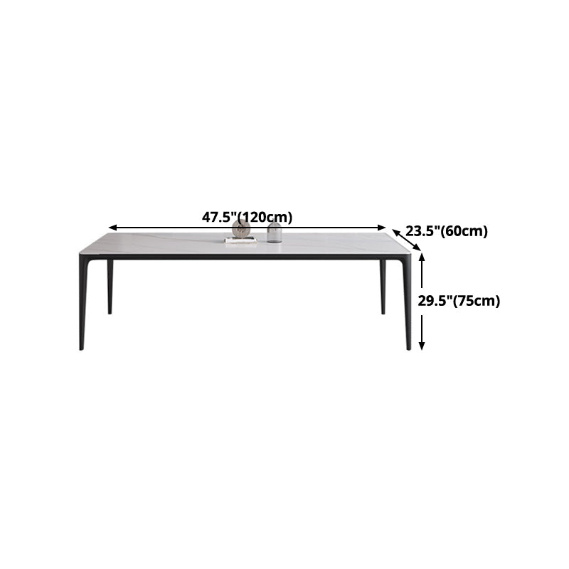 Rectangle Shape Dining Table Industrial Sintered Stone Table with 4 Legs Clearhalo ' dining_table' 'Dining Tables & Seating' 'Dining Tables' 'Furniture' 'furniture_dining_table' 'Kitchen & Dining Furniture' 'kitchen&dining_furn' 'kitchen' 'kitchen_dining_table' 4502079