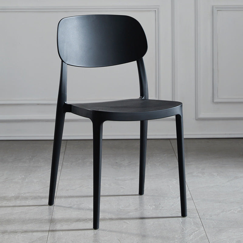 Contemporary Dining and Accent Chairs Indoor-Outdoor Open Back Dining Chair Black Plastic & Acrylic 1 Piece Clearhalo ' kitchen&dining_furn' 'Dining Chairs' 'Dining Tables & Seating' 'dining_chair' 'furn' 'furn_dining_chair' 'Furniture' 'furniture_dining_chair' 'Kitchen & Dining Furniture' 'kitchen' 4502111