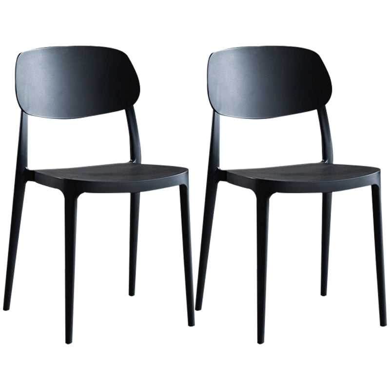 Contemporary Dining and Accent Chairs Indoor-Outdoor Open Back Dining Chair Black Plastic & Acrylic 2 Piece Set Clearhalo ' kitchen&dining_furn' 'Dining Chairs' 'Dining Tables & Seating' 'dining_chair' 'furn' 'furn_dining_chair' 'Furniture' 'furniture_dining_chair' 'Kitchen & Dining Furniture' 'kitchen' 4502112