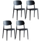 Contemporary Dining and Accent Chairs Indoor-Outdoor Open Back Dining Chair Black Plastic & Acrylic 4 Piece Set Clearhalo ' kitchen&dining_furn' 'Dining Chairs' 'Dining Tables & Seating' 'dining_chair' 'furn' 'furn_dining_chair' 'Furniture' 'furniture_dining_chair' 'Kitchen & Dining Furniture' 'kitchen' 4502115