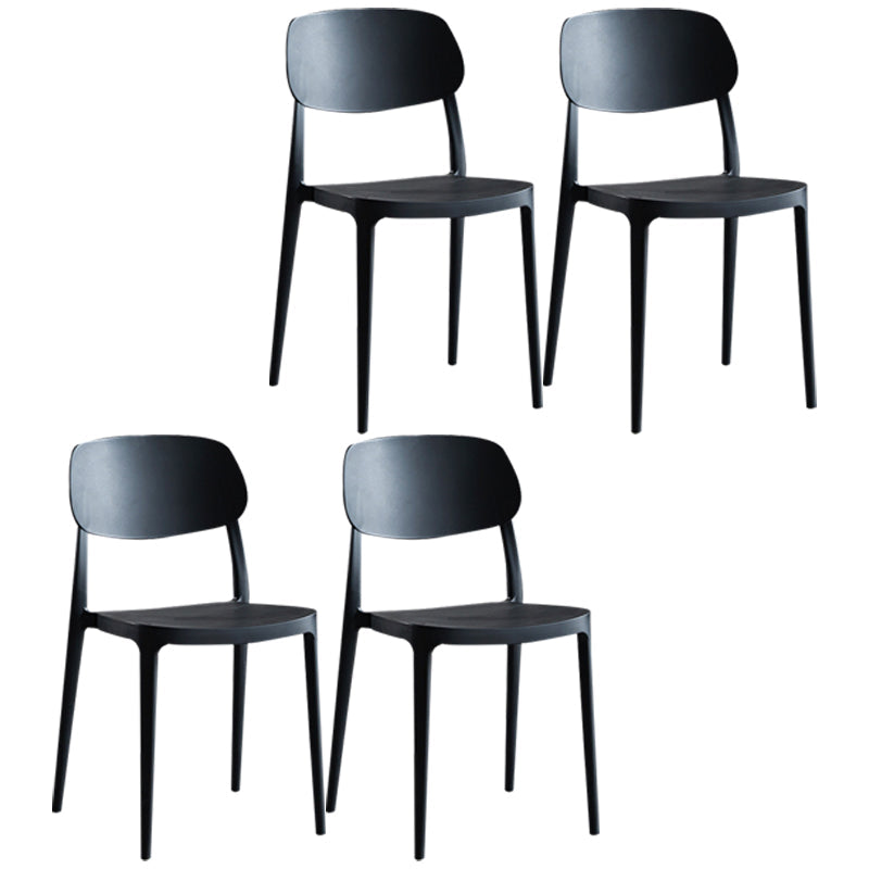 Contemporary Dining and Accent Chairs Indoor-Outdoor Open Back Dining Chair Black Plastic & Acrylic 4 Piece Set Clearhalo ' kitchen&dining_furn' 'Dining Chairs' 'Dining Tables & Seating' 'dining_chair' 'furn' 'furn_dining_chair' 'Furniture' 'furniture_dining_chair' 'Kitchen & Dining Furniture' 'kitchen' 4502115