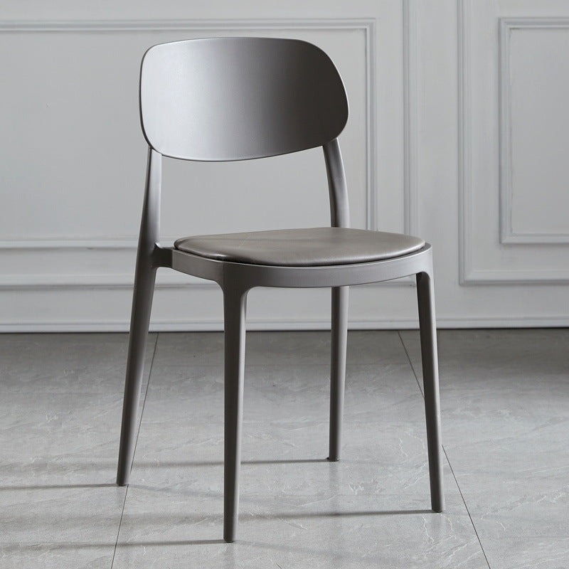 Contemporary Dining and Accent Chairs Indoor-Outdoor Open Back Dining Chair Grey Leather 1 Piece Clearhalo ' kitchen&dining_furn' 'Dining Chairs' 'Dining Tables & Seating' 'dining_chair' 'furn' 'furn_dining_chair' 'Furniture' 'furniture_dining_chair' 'Kitchen & Dining Furniture' 'kitchen' 4502116