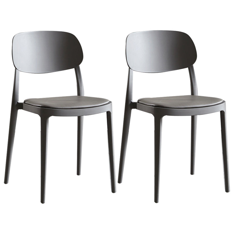 Contemporary Dining and Accent Chairs Indoor-Outdoor Open Back Dining Chair Grey Leather 2 Piece Set Clearhalo ' kitchen&dining_furn' 'Dining Chairs' 'Dining Tables & Seating' 'dining_chair' 'furn' 'furn_dining_chair' 'Furniture' 'furniture_dining_chair' 'Kitchen & Dining Furniture' 'kitchen' 4502118