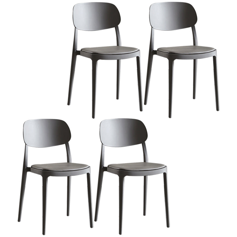 Contemporary Dining and Accent Chairs Indoor-Outdoor Open Back Dining Chair Grey Leather 4 Piece Set Clearhalo ' kitchen&dining_furn' 'Dining Chairs' 'Dining Tables & Seating' 'dining_chair' 'furn' 'furn_dining_chair' 'Furniture' 'furniture_dining_chair' 'Kitchen & Dining Furniture' 'kitchen' 4502120