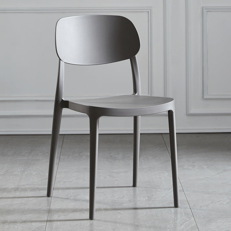 Contemporary Dining and Accent Chairs Indoor-Outdoor Open Back Dining Chair Grey Plastic & Acrylic 1 Piece Clearhalo ' kitchen&dining_furn' 'Dining Chairs' 'Dining Tables & Seating' 'dining_chair' 'furn' 'furn_dining_chair' 'Furniture' 'furniture_dining_chair' 'Kitchen & Dining Furniture' 'kitchen' 4502123