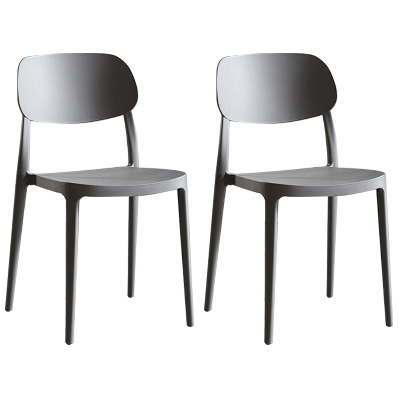 Contemporary Dining and Accent Chairs Indoor-Outdoor Open Back Dining Chair Grey Plastic & Acrylic 2 Piece Set Clearhalo ' kitchen&dining_furn' 'Dining Chairs' 'Dining Tables & Seating' 'dining_chair' 'furn' 'furn_dining_chair' 'Furniture' 'furniture_dining_chair' 'Kitchen & Dining Furniture' 'kitchen' 4502124