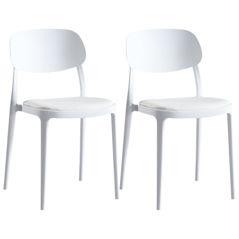Contemporary Dining and Accent Chairs Indoor-Outdoor Open Back Dining Chair White Leather 2 Piece Set Clearhalo ' kitchen&dining_furn' 'Dining Chairs' 'Dining Tables & Seating' 'dining_chair' 'furn' 'furn_dining_chair' 'Furniture' 'furniture_dining_chair' 'Kitchen & Dining Furniture' 'kitchen' 4502128