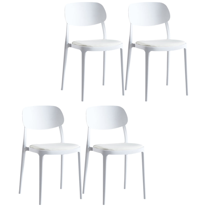 Contemporary Dining and Accent Chairs Indoor-Outdoor Open Back Dining Chair White Leather 4 Piece Set Clearhalo ' kitchen&dining_furn' 'Dining Chairs' 'Dining Tables & Seating' 'dining_chair' 'furn' 'furn_dining_chair' 'Furniture' 'furniture_dining_chair' 'Kitchen & Dining Furniture' 'kitchen' 4502129