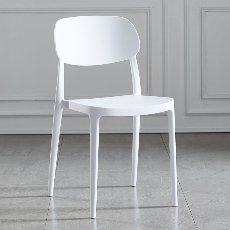 Contemporary Dining and Accent Chairs Indoor-Outdoor Open Back Dining Chair White Plastic & Acrylic 1 Piece Clearhalo ' kitchen&dining_furn' 'Dining Chairs' 'Dining Tables & Seating' 'dining_chair' 'furn' 'furn_dining_chair' 'Furniture' 'furniture_dining_chair' 'Kitchen & Dining Furniture' 'kitchen' 4502130