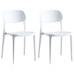 Contemporary Dining and Accent Chairs Indoor-Outdoor Open Back Dining Chair White Plastic & Acrylic 2 Piece Set Clearhalo ' kitchen&dining_furn' 'Dining Chairs' 'Dining Tables & Seating' 'dining_chair' 'furn' 'furn_dining_chair' 'Furniture' 'furniture_dining_chair' 'Kitchen & Dining Furniture' 'kitchen' 4502131