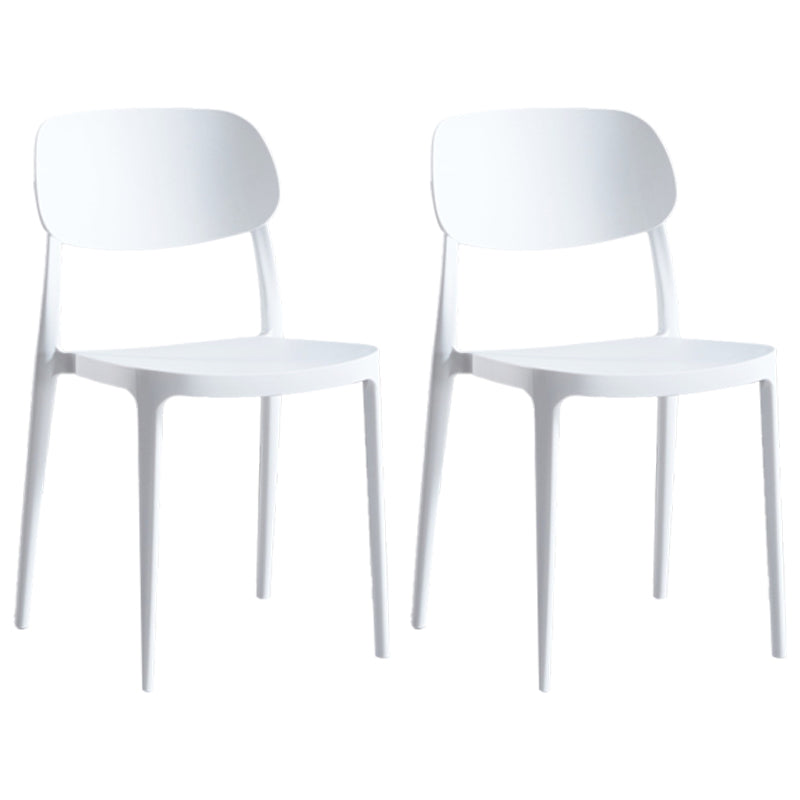 Contemporary Dining and Accent Chairs Indoor-Outdoor Open Back Dining Chair White Plastic & Acrylic 2 Piece Set Clearhalo ' kitchen&dining_furn' 'Dining Chairs' 'Dining Tables & Seating' 'dining_chair' 'furn' 'furn_dining_chair' 'Furniture' 'furniture_dining_chair' 'Kitchen & Dining Furniture' 'kitchen' 4502131
