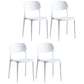 Contemporary Dining and Accent Chairs Indoor-Outdoor Open Back Dining Chair White Plastic & Acrylic 4 Piece Set Clearhalo ' kitchen&dining_furn' 'Dining Chairs' 'Dining Tables & Seating' 'dining_chair' 'furn' 'furn_dining_chair' 'Furniture' 'furniture_dining_chair' 'Kitchen & Dining Furniture' 'kitchen' 4502132