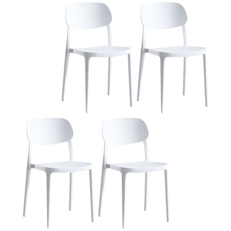 Contemporary Dining and Accent Chairs Indoor-Outdoor Open Back Dining Chair White Plastic & Acrylic 4 Piece Set Clearhalo ' kitchen&dining_furn' 'Dining Chairs' 'Dining Tables & Seating' 'dining_chair' 'furn' 'furn_dining_chair' 'Furniture' 'furniture_dining_chair' 'Kitchen & Dining Furniture' 'kitchen' 4502132