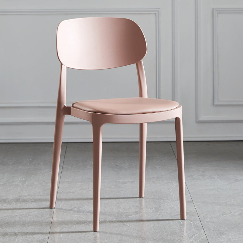 Contemporary Dining and Accent Chairs Indoor-Outdoor Open Back Dining Chair Pink Leather 1 Piece Clearhalo ' kitchen&dining_furn' 'Dining Chairs' 'Dining Tables & Seating' 'dining_chair' 'furn' 'furn_dining_chair' 'Furniture' 'furniture_dining_chair' 'Kitchen & Dining Furniture' 'kitchen' 4502133