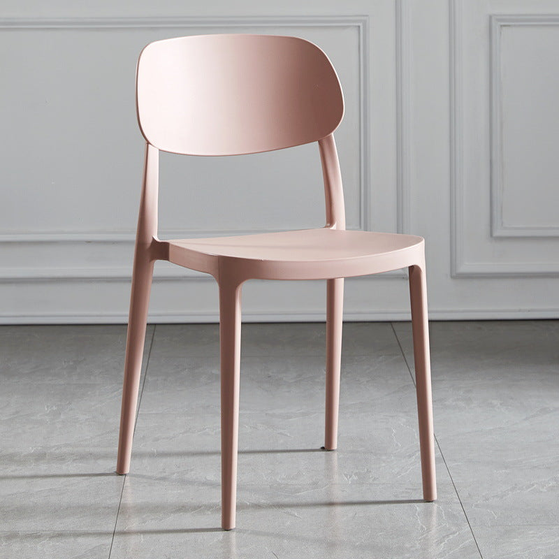 Contemporary Dining and Accent Chairs Indoor-Outdoor Open Back Dining Chair Pink Plastic & Acrylic 1 Piece Clearhalo ' kitchen&dining_furn' 'Dining Chairs' 'Dining Tables & Seating' 'dining_chair' 'furn' 'furn_dining_chair' 'Furniture' 'furniture_dining_chair' 'Kitchen & Dining Furniture' 'kitchen' 4502136