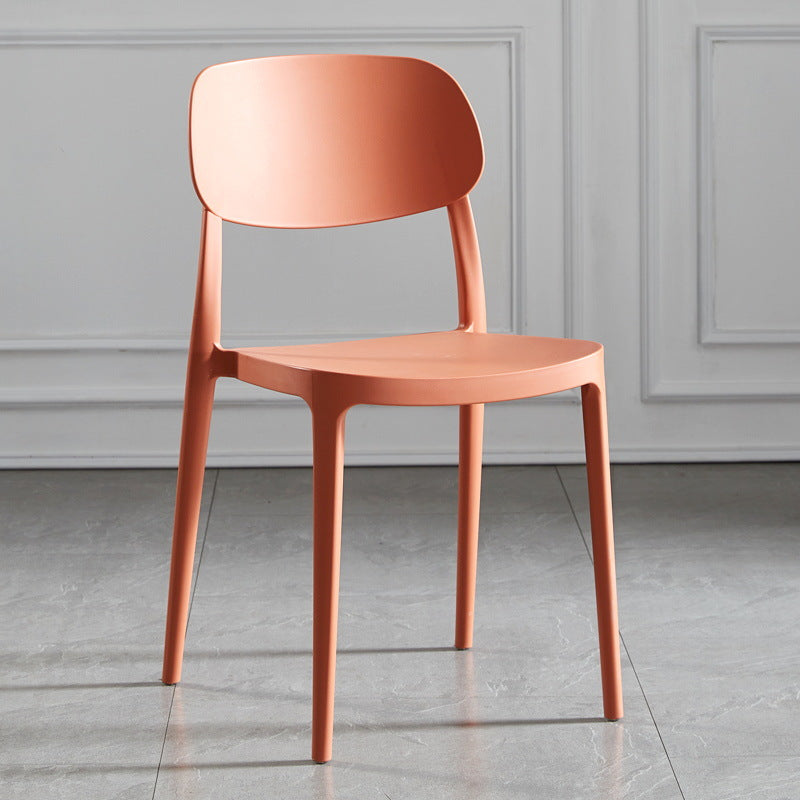 Contemporary Dining and Accent Chairs Indoor-Outdoor Open Back Dining Chair Orange Plastic & Acrylic 1 Piece Clearhalo ' kitchen&dining_furn' 'Dining Chairs' 'Dining Tables & Seating' 'dining_chair' 'furn' 'furn_dining_chair' 'Furniture' 'furniture_dining_chair' 'Kitchen & Dining Furniture' 'kitchen' 4502142