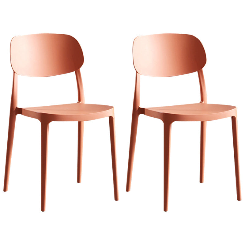 Contemporary Dining and Accent Chairs Indoor-Outdoor Open Back Dining Chair Orange Plastic & Acrylic 2 Piece Set Clearhalo ' kitchen&dining_furn' 'Dining Chairs' 'Dining Tables & Seating' 'dining_chair' 'furn' 'furn_dining_chair' 'Furniture' 'furniture_dining_chair' 'Kitchen & Dining Furniture' 'kitchen' 4502143