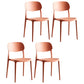 Contemporary Dining and Accent Chairs Indoor-Outdoor Open Back Dining Chair Orange Plastic & Acrylic 4 Piece Set Clearhalo ' kitchen&dining_furn' 'Dining Chairs' 'Dining Tables & Seating' 'dining_chair' 'furn' 'furn_dining_chair' 'Furniture' 'furniture_dining_chair' 'Kitchen & Dining Furniture' 'kitchen' 4502144