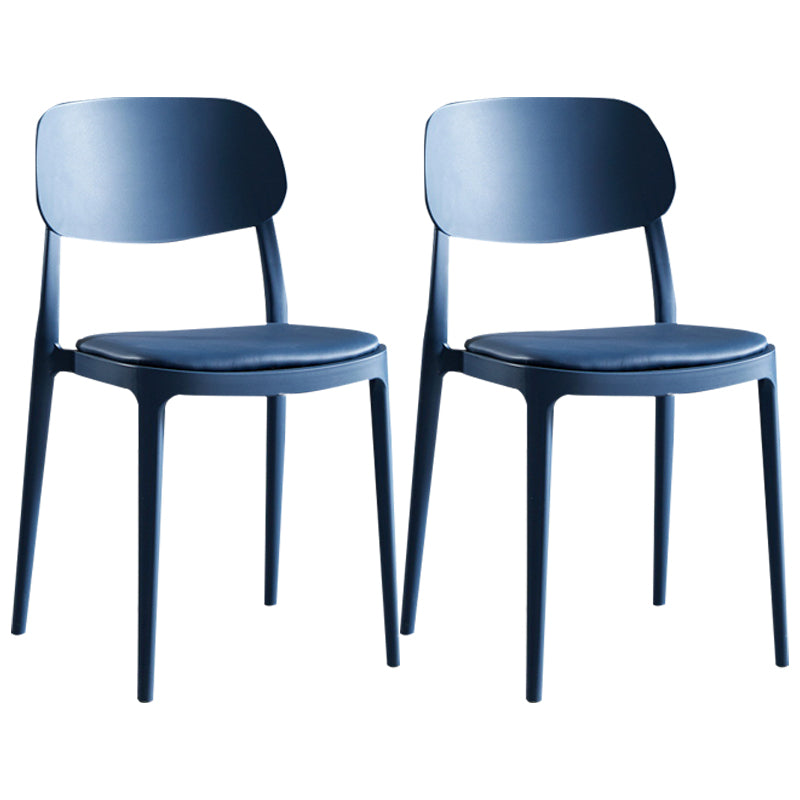 Contemporary Dining and Accent Chairs Indoor-Outdoor Open Back Dining Chair Blue Leather 2 Piece Set Clearhalo ' kitchen&dining_furn' 'Dining Chairs' 'Dining Tables & Seating' 'dining_chair' 'furn' 'furn_dining_chair' 'Furniture' 'furniture_dining_chair' 'Kitchen & Dining Furniture' 'kitchen' 4502146