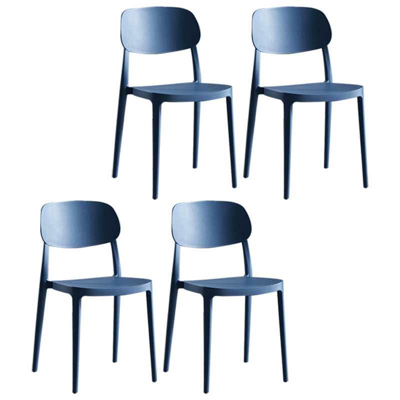 Contemporary Dining and Accent Chairs Indoor-Outdoor Open Back Dining Chair Blue Plastic & Acrylic 4 Piece Set Clearhalo ' kitchen&dining_furn' 'Dining Chairs' 'Dining Tables & Seating' 'dining_chair' 'furn' 'furn_dining_chair' 'Furniture' 'furniture_dining_chair' 'Kitchen & Dining Furniture' 'kitchen' 4502150