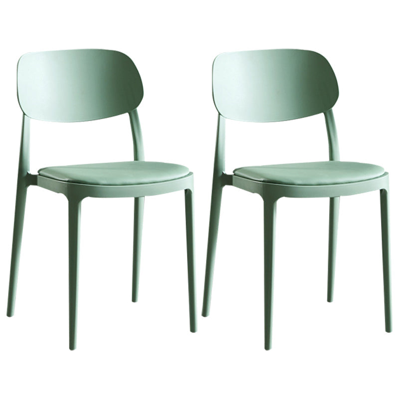 Contemporary Dining and Accent Chairs Indoor-Outdoor Open Back Dining Chair Green Leather 2 Piece Set Clearhalo ' kitchen&dining_furn' 'Dining Chairs' 'Dining Tables & Seating' 'dining_chair' 'furn' 'furn_dining_chair' 'Furniture' 'furniture_dining_chair' 'Kitchen & Dining Furniture' 'kitchen' 4502152