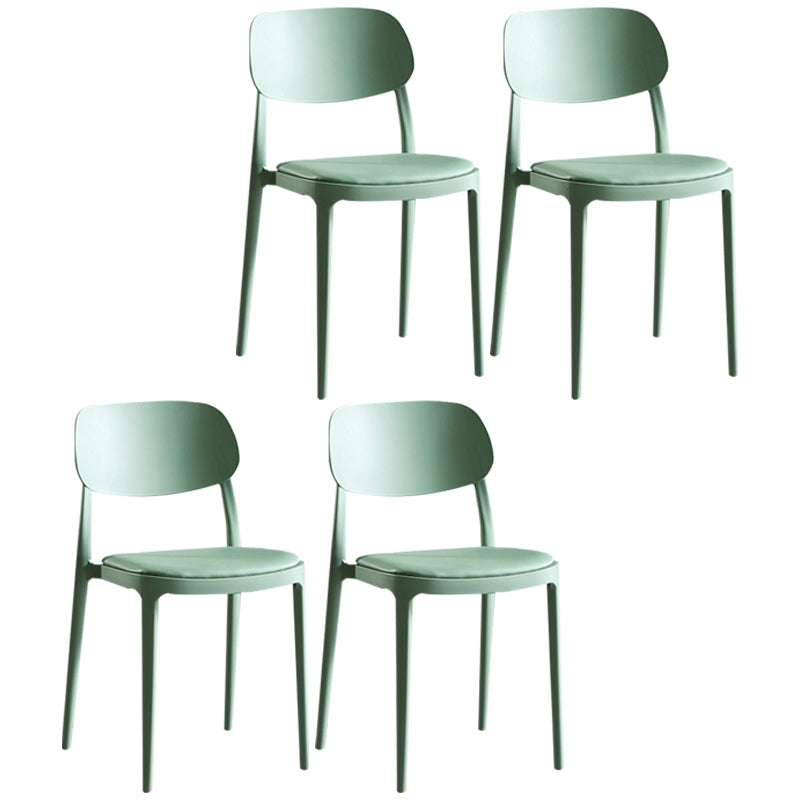 Contemporary Dining and Accent Chairs Indoor-Outdoor Open Back Dining Chair Green Leather 4 Piece Set Clearhalo ' kitchen&dining_furn' 'Dining Chairs' 'Dining Tables & Seating' 'dining_chair' 'furn' 'furn_dining_chair' 'Furniture' 'furniture_dining_chair' 'Kitchen & Dining Furniture' 'kitchen' 4502153