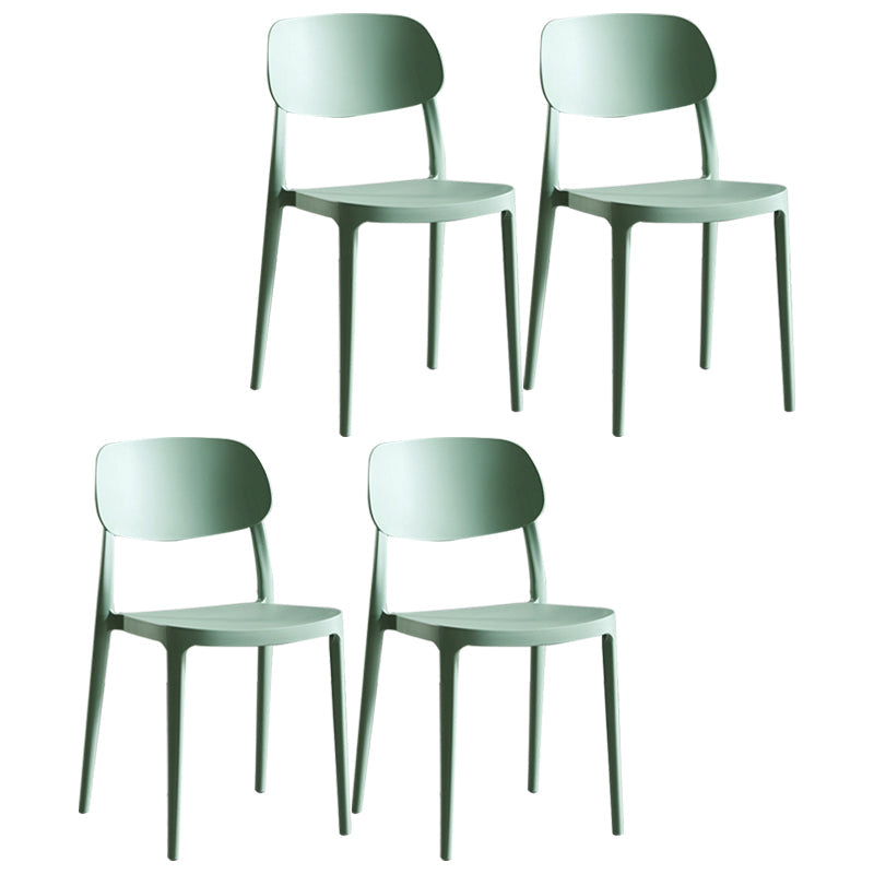 Contemporary Dining and Accent Chairs Indoor-Outdoor Open Back Dining Chair Green Plastic & Acrylic 4 Piece Set Clearhalo ' kitchen&dining_furn' 'Dining Chairs' 'Dining Tables & Seating' 'dining_chair' 'furn' 'furn_dining_chair' 'Furniture' 'furniture_dining_chair' 'Kitchen & Dining Furniture' 'kitchen' 4502156
