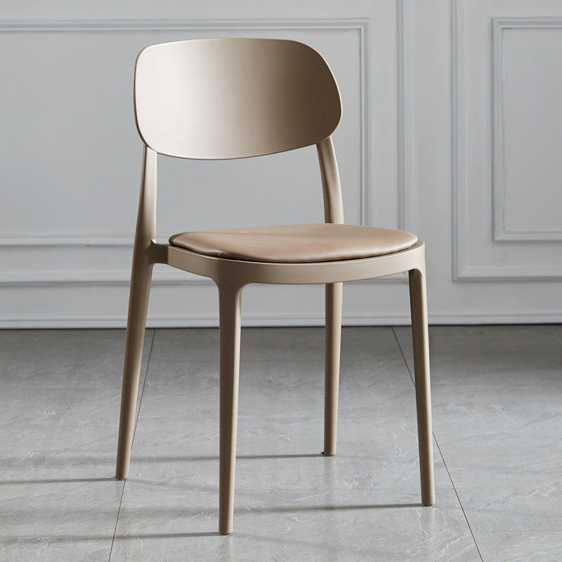 Contemporary Dining and Accent Chairs Indoor-Outdoor Open Back Dining Chair Khaki Leather 1 Piece Clearhalo ' kitchen&dining_furn' 'Dining Chairs' 'Dining Tables & Seating' 'dining_chair' 'furn' 'furn_dining_chair' 'Furniture' 'furniture_dining_chair' 'Kitchen & Dining Furniture' 'kitchen' 4502157