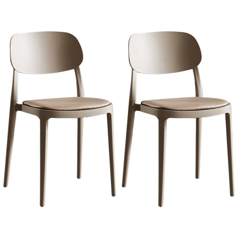 Contemporary Dining and Accent Chairs Indoor-Outdoor Open Back Dining Chair Khaki Leather 2 Piece Set Clearhalo ' kitchen&dining_furn' 'Dining Chairs' 'Dining Tables & Seating' 'dining_chair' 'furn' 'furn_dining_chair' 'Furniture' 'furniture_dining_chair' 'Kitchen & Dining Furniture' 'kitchen' 4502158