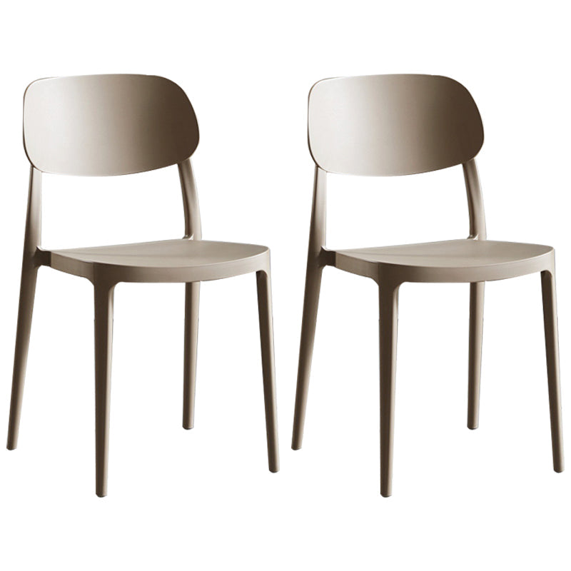 Contemporary Dining and Accent Chairs Indoor-Outdoor Open Back Dining Chair Khaki Plastic & Acrylic 2 Piece Set Clearhalo ' kitchen&dining_furn' 'Dining Chairs' 'Dining Tables & Seating' 'dining_chair' 'furn' 'furn_dining_chair' 'Furniture' 'furniture_dining_chair' 'Kitchen & Dining Furniture' 'kitchen' 4502161