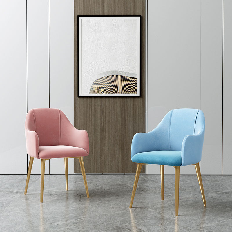 Nordic Style Metal Dining Room Chairs Upholstered Side Armchair for Restaurant Use Clearhalo ' kitchen&dining_furn' 'Dining Chairs' 'Dining Tables & Seating' 'dining_chair' 'furn' 'furn_dining_chair' 'Furniture' 'furniture_dining_chair' 'Kitchen & Dining Furniture' 'kitchen' 4502164