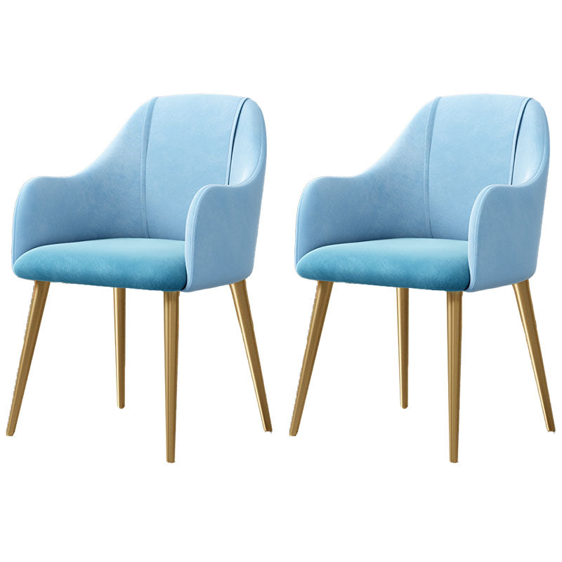 Nordic Style Metal Dining Room Chairs Upholstered Side Armchair for Restaurant Use Blue 2 Piece Set Clearhalo ' kitchen&dining_furn' 'Dining Chairs' 'Dining Tables & Seating' 'dining_chair' 'furn' 'furn_dining_chair' 'Furniture' 'furniture_dining_chair' 'Kitchen & Dining Furniture' 'kitchen' 4502166